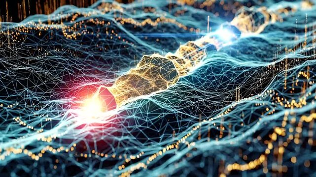Futuristic Abstract Technology Data Stream Visualization Animation Background Loop