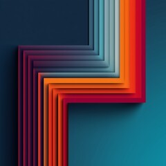 Vibrant Chevron Layers: A dynamic composition of geometric forms, featuring layered chevron pattern rendered in striking colors, offering a modern and clean visual