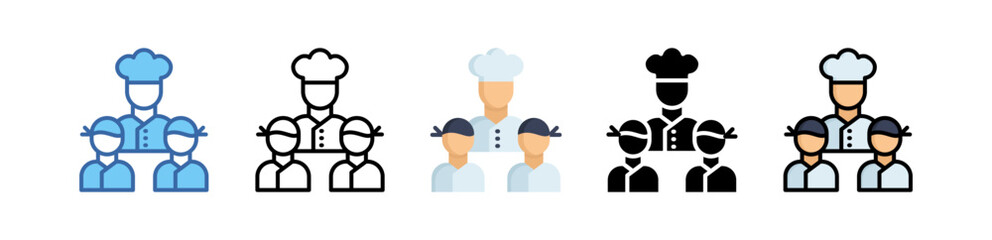 Kitchen Staff Icon Multi Style Illustration