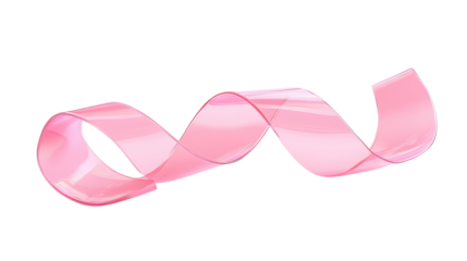 Pink Ribbon 3D Render Awareness Icon for Charity and Health Isolated on White Background
