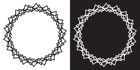 Minimalist black and white abstract pattern. Abstract black and white background with minimal lines forming a circular burst shape, perfect for modern design, posters, or wallpapers.

