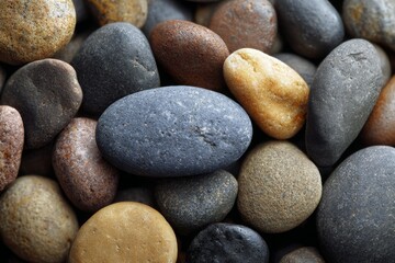 Colorful Pebble Rocks Background — Smooth River Stones Macro