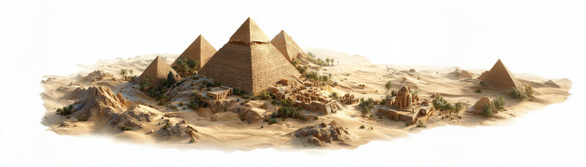 Exploring ancient wonders with the great pyramids standing majestically amidst the endless desert landscape of Egypt