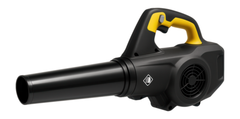 Battery-operated leaf blower for clearing debris from construction areas.