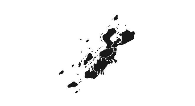 Black and white map illustrating the archipelago of the Philippines.