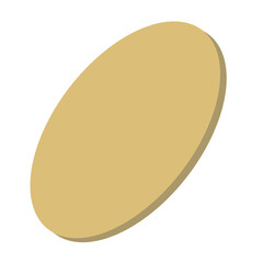 Tilted Wooden Oval Disc PNG Transparent Rustic Craft Element