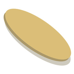 Slanted Wooden Oval Shape PNG Transparent Rustic Blank Token