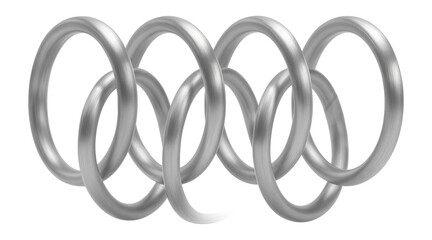 Fototapeta premium A continuous loop of metallic rings, each step oscillating gently in space.