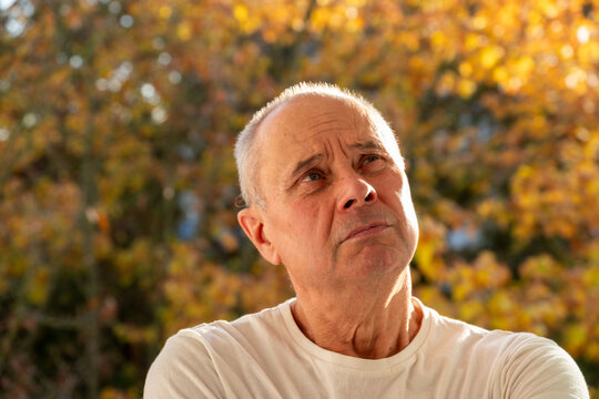 Concerned unhappy senior man with worried face, troubled expression, thinking deeply, sad expression, feeling stressed, mental health, worried thoughts, emotional melancholic adult, reflective mood