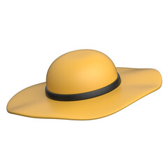 Sun Hat  3D icon on transparent background