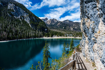 Pragser Wildsee (italienisch Lago di Braies) ist ein Bergsee im Pragser Tal in der S?dtiroler Gemeinde Prags