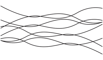 Abstract wave elements Wavy curve line art striped graphic template