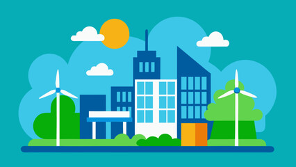 modern eco smart city vector illustration