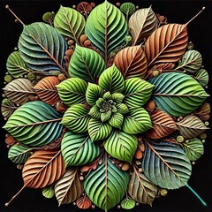 Naklejka premium Tripinnatisect Leaf further divided twice