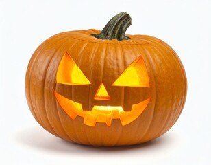 Illuminated carved pumpkin for Halloween festival