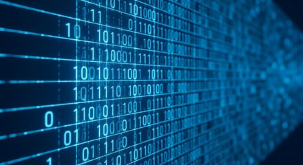 Obraz premium Digital background with binary code. Zeros and ones representing data, programming, and the digital world. Concept of computer science, information, and technology.