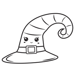 Wizard's hat in the style of hand-drawn doodles, character kawaii.