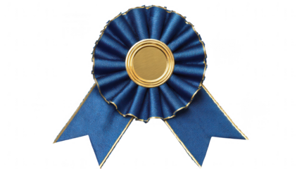 blue award ribbon with a gold center, jpeg, png, transparent