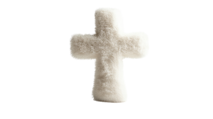 Ancient Stone Cross Monument Isolated on White Background