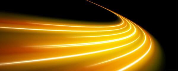 Bright yellow cables twist like DNA strands across a digital space. The glow creates a sense of connection and data flow. A visual metaphor for high-speed communication.