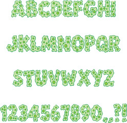 Wobbly Bubbles Alphabet Lettering ABC Text Cartoon Germ Font