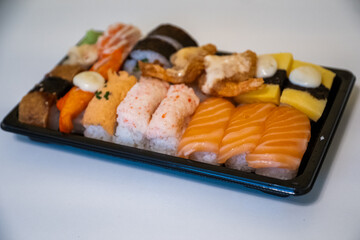 Assortment of Fresh Seafood Sushi and Rolls