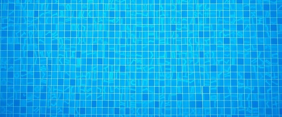 Clean, simple blue tiled swimming pool background, ample copy space, spa, serene