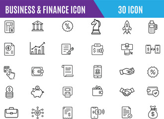 Business finance line editable icons set., cash, saving, financial goal, profit, budget, money, Business finance line editable icons set
