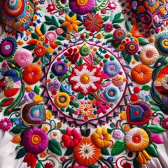 Vibrant colorful on traditional garments