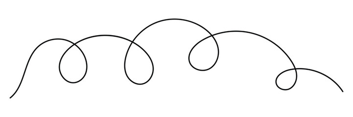 and drawn curve line vector set. Abstract swirl and curve line. One continuous squiggle line. Curve wave seamless pattern. Swirl and wave Line, Vector illustration.