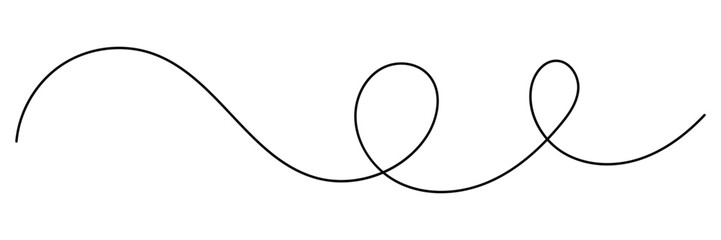 Naklejka premium and drawn curve line vector set. Abstract swirl and curve line. One continuous squiggle line. Curve wave seamless pattern. Swirl and wave Line, Vector illustration.