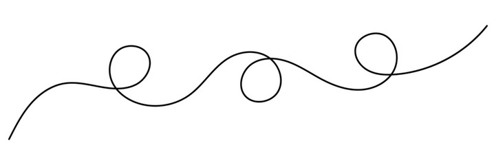 Obraz premium Curved single line. Minimalist squiggle line. Thin line wavy abstract background. Seamless pattern decorative curve line. 