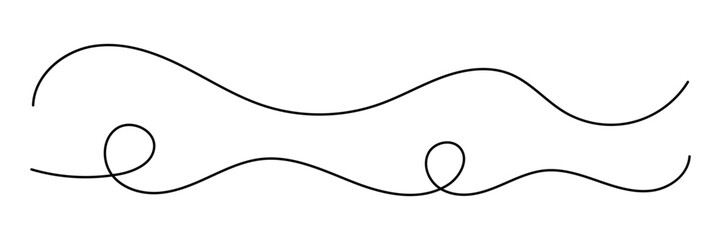 Curve wave seamless pattern. Wavy line with flowing curves. Squiggle line. Abstract hand drawn curve swirl and wave line design. Vector illustration.