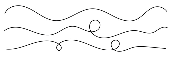 Curve wave seamless pattern. Wavy line with flowing curves. Squiggle line. Abstract hand drawn curve swirl and wave line design. Vector illustration.