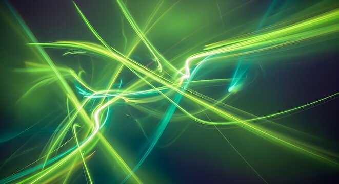 AI-Generated Abstract Green Swirling Galaxies