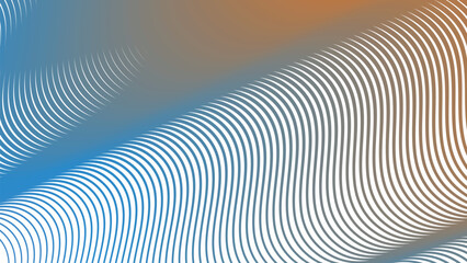 Orange Blue Stripes Curve Line Abstract Background for Modern Digital Design and Creative Poster