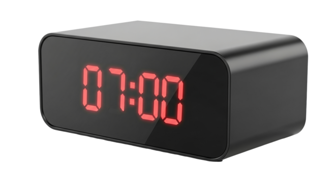Digital alarm clock modern design time 0700