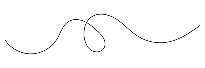 Seamless pattern of continuous wavy lines. Wavy curvy long squiggles line, loopy line, wave line. Curved single line. long hand drawn squiggle. Vector illustration