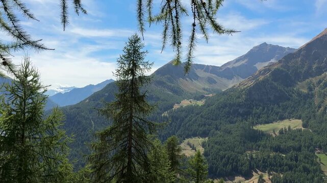 mountain landscape in the alps in ayas valley in itay