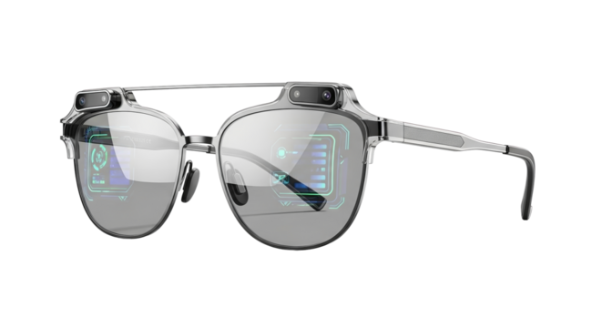 Futuristic smart glasses with transparent display