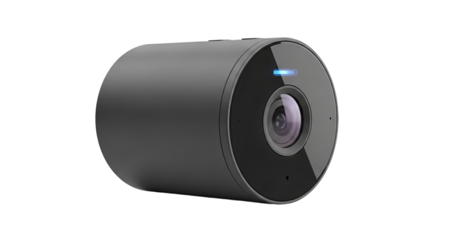 Gray cylindrical security camera product image