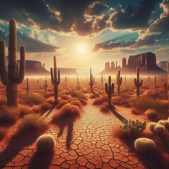 Sun baked and distant mesas