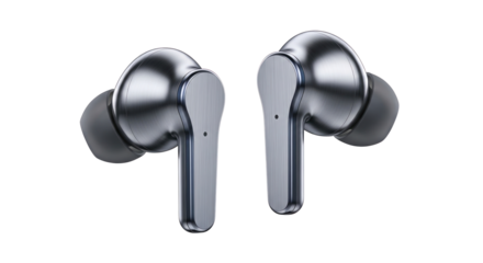 Gray wireless headphones isolated technology audio