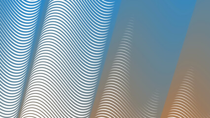 Orange Blue Stripes Curve Line Abstract Background for Modern Digital Design and Creative Poster