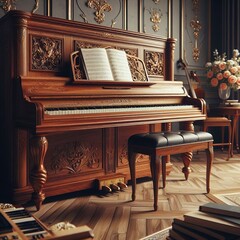 Piano A a music room