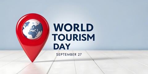 World Tourism Day, Happy Tourism Day Celebration With Location Pin