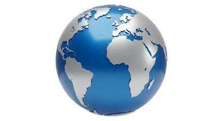 Fototapeta premium World Globe Render Isolated on White Background