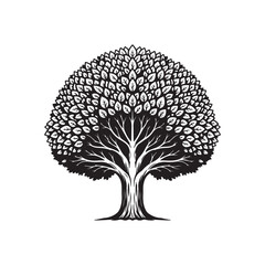 Stylized mango tree silhouette design