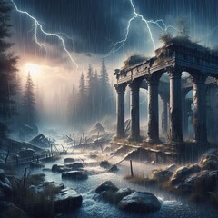 Rain Soaked washing away dirt