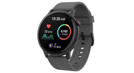 Modern smartwatch displaying activity data